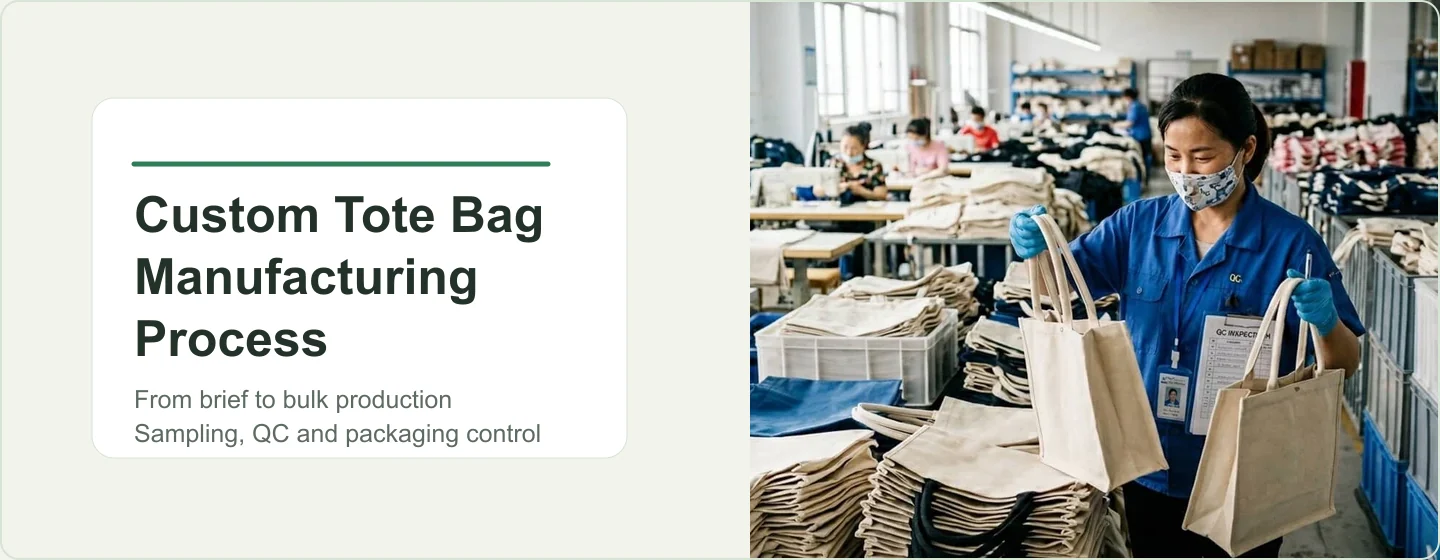 Custom tote bag manufacturing process from brief to bulk production