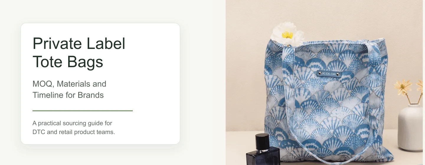 Private label tote bags for DTC retail beauty and wellness brands
