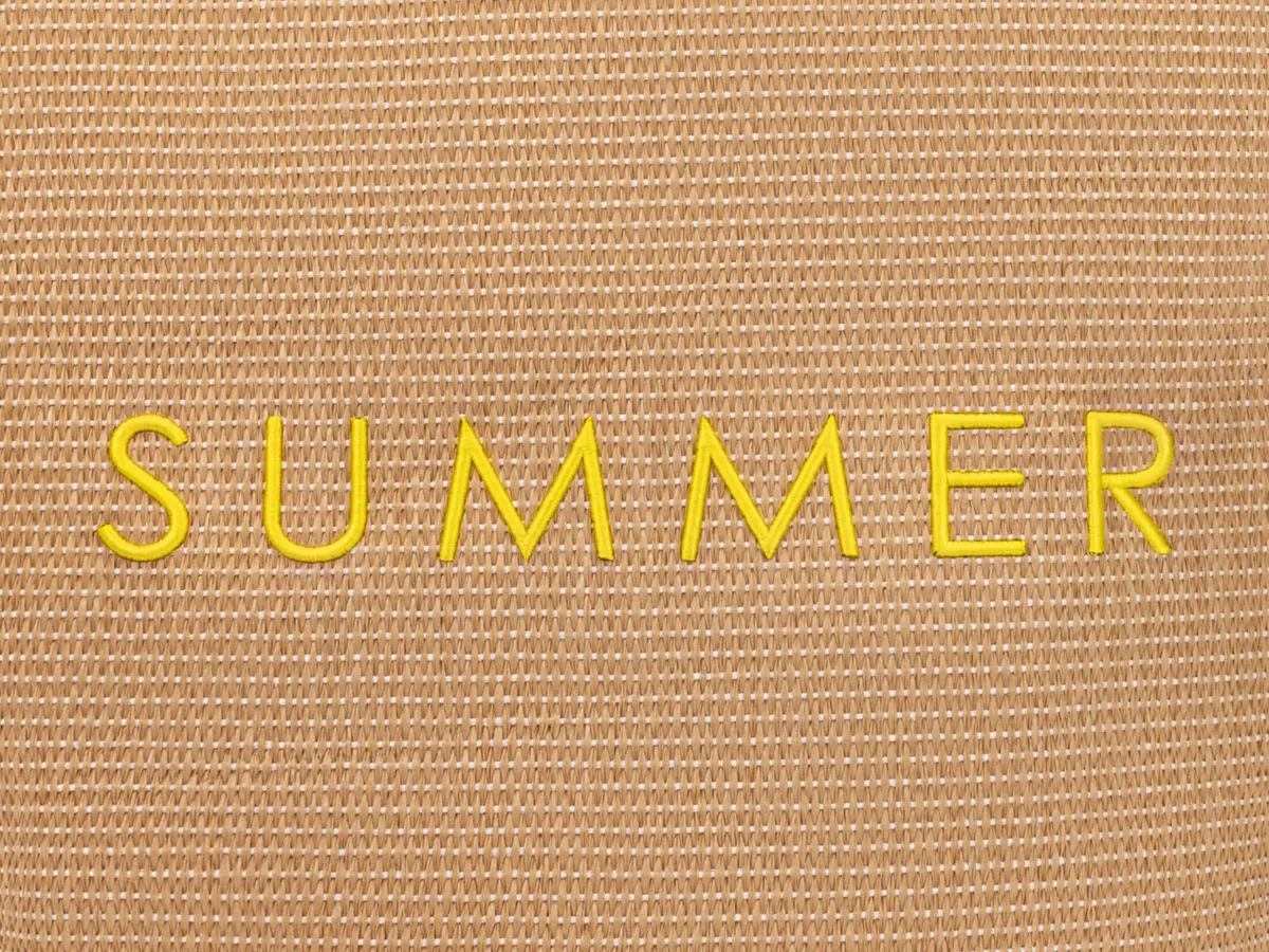 Embroidery logo detail for custom private label tote bags