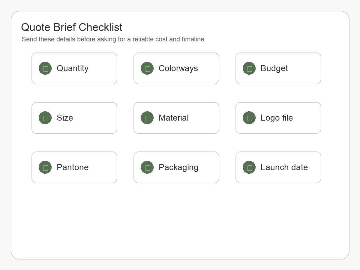 GWP tote bag quote brief checklist for beauty buyers