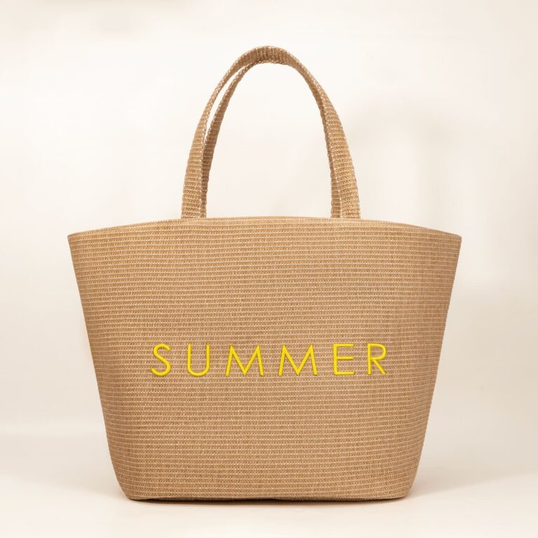 ITT036-Custom Woven Paper Straw Tote Bags Bulk |  Retail Packaging | Wholesale B2B