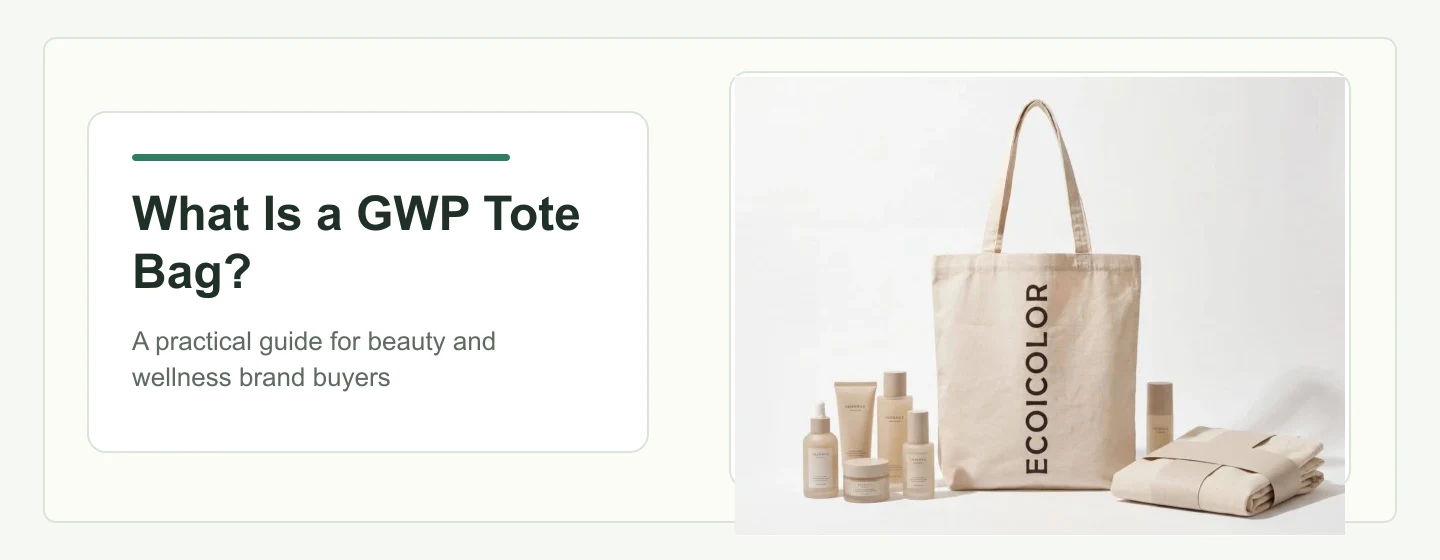 What is a GWP tote bag for beauty and wellness brand buyers