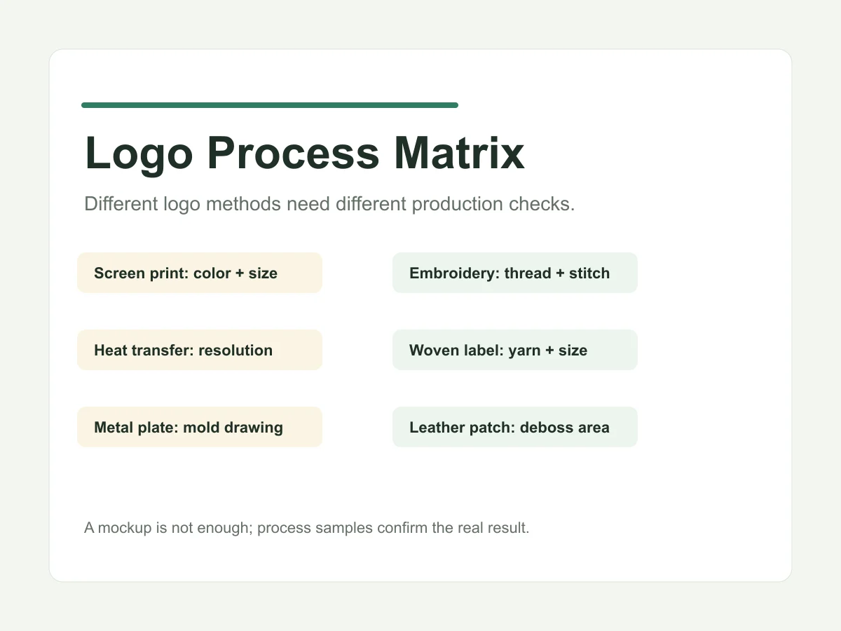 Logo process file requirements matrix for custom tote bags