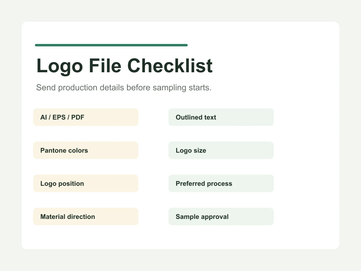 Logo file checklist before custom tote bag sampling
