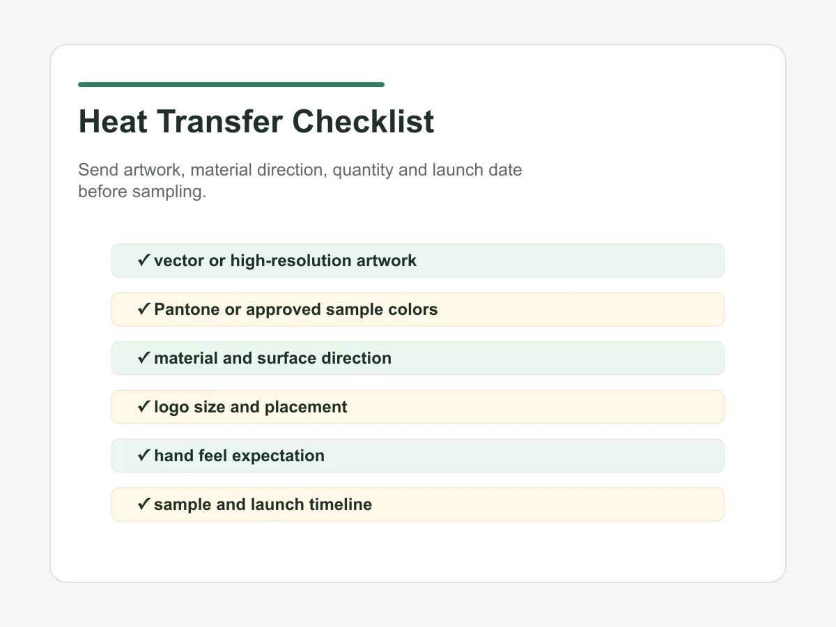 Heat transfer printing checklist before sampling custom tote bags