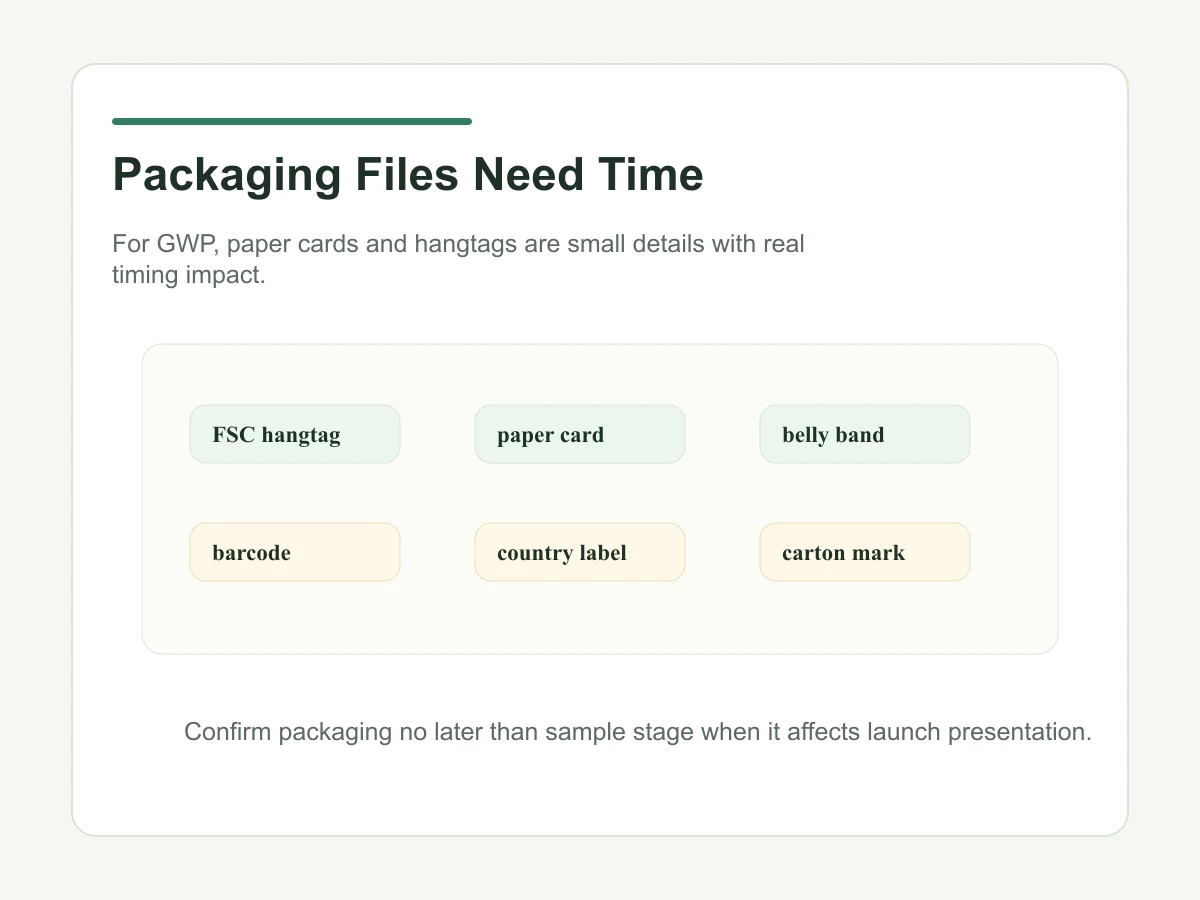 Seasonal GWP tote packaging file checklist
