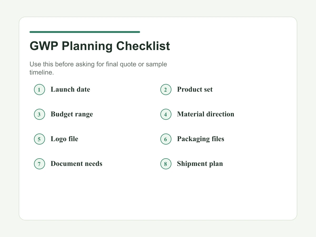 Seasonal GWP tote planning checklist for beauty buyers