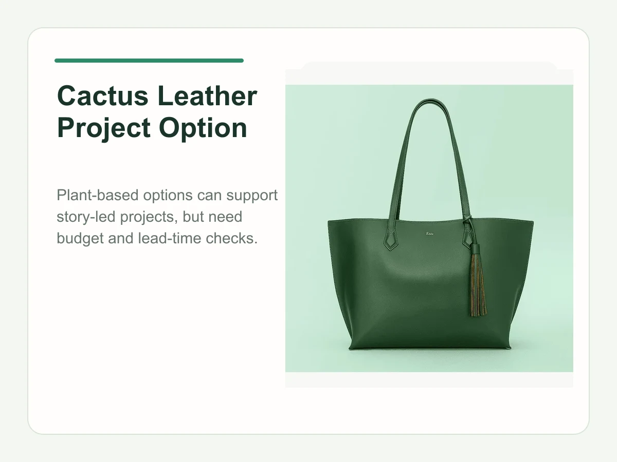 Cactus leather tote option for premium brand projects