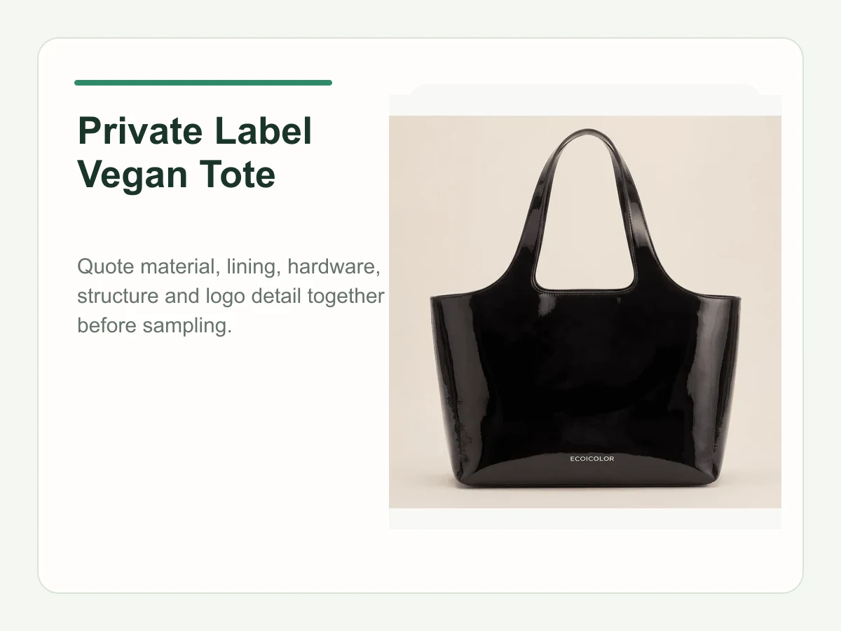 Recycled PU private label tote bag structure