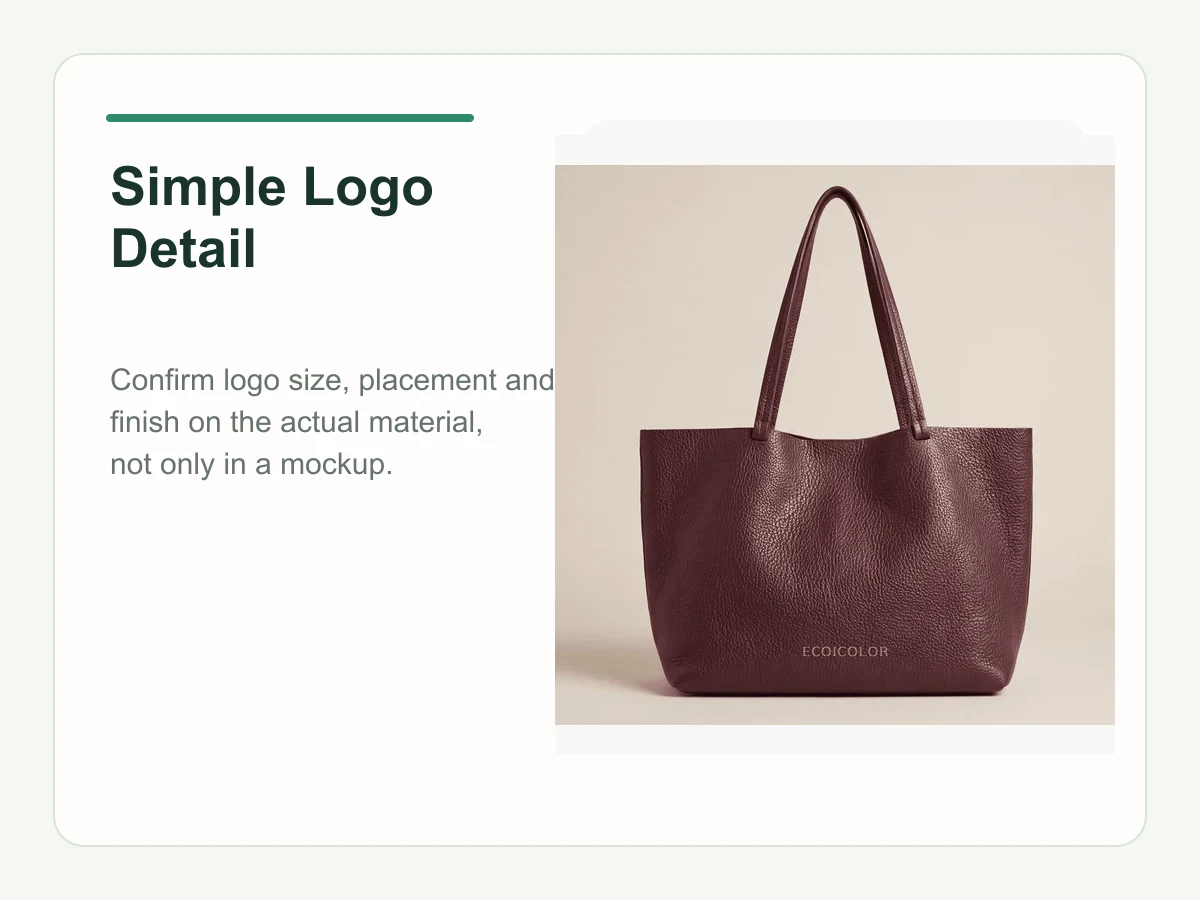 Vegan leather tote with simple logo detail