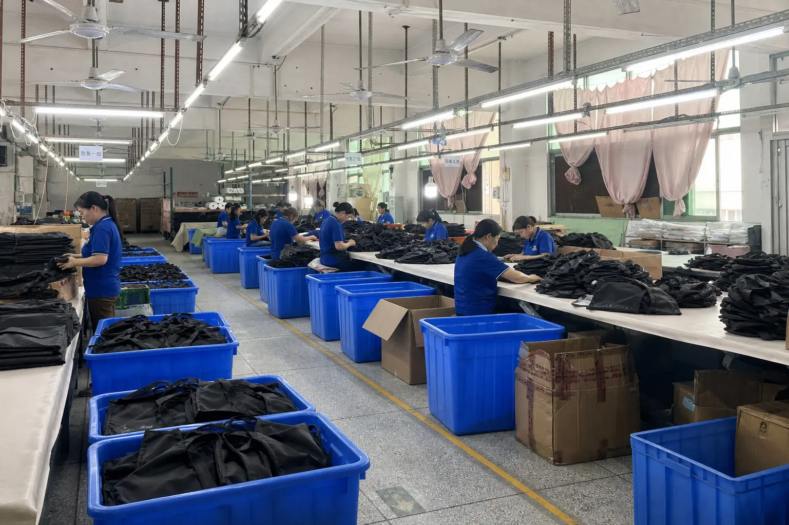 Bulk tote bag production and delivery planning