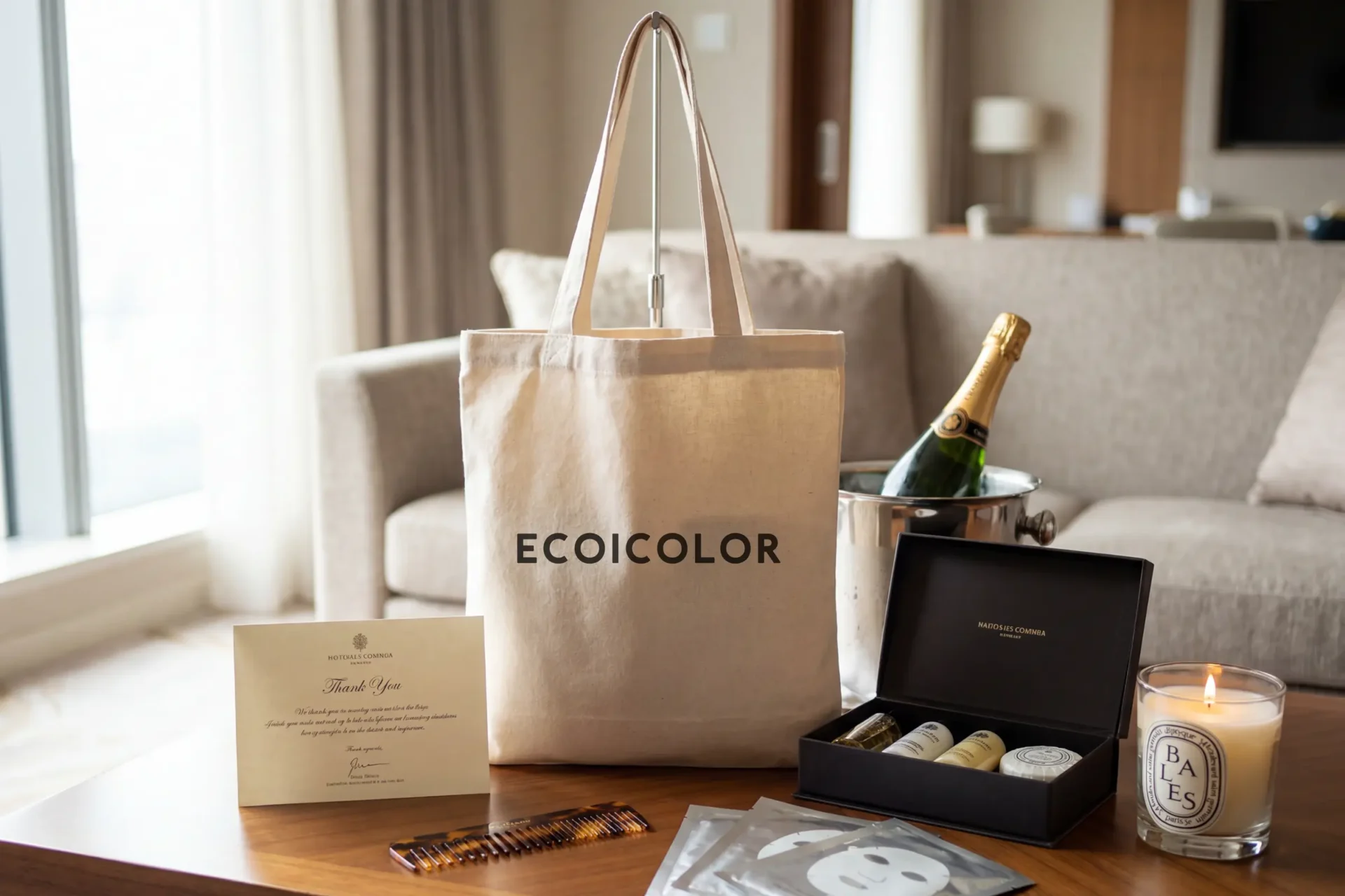 Hotel welcome tote pack-out planning with guest gift contents