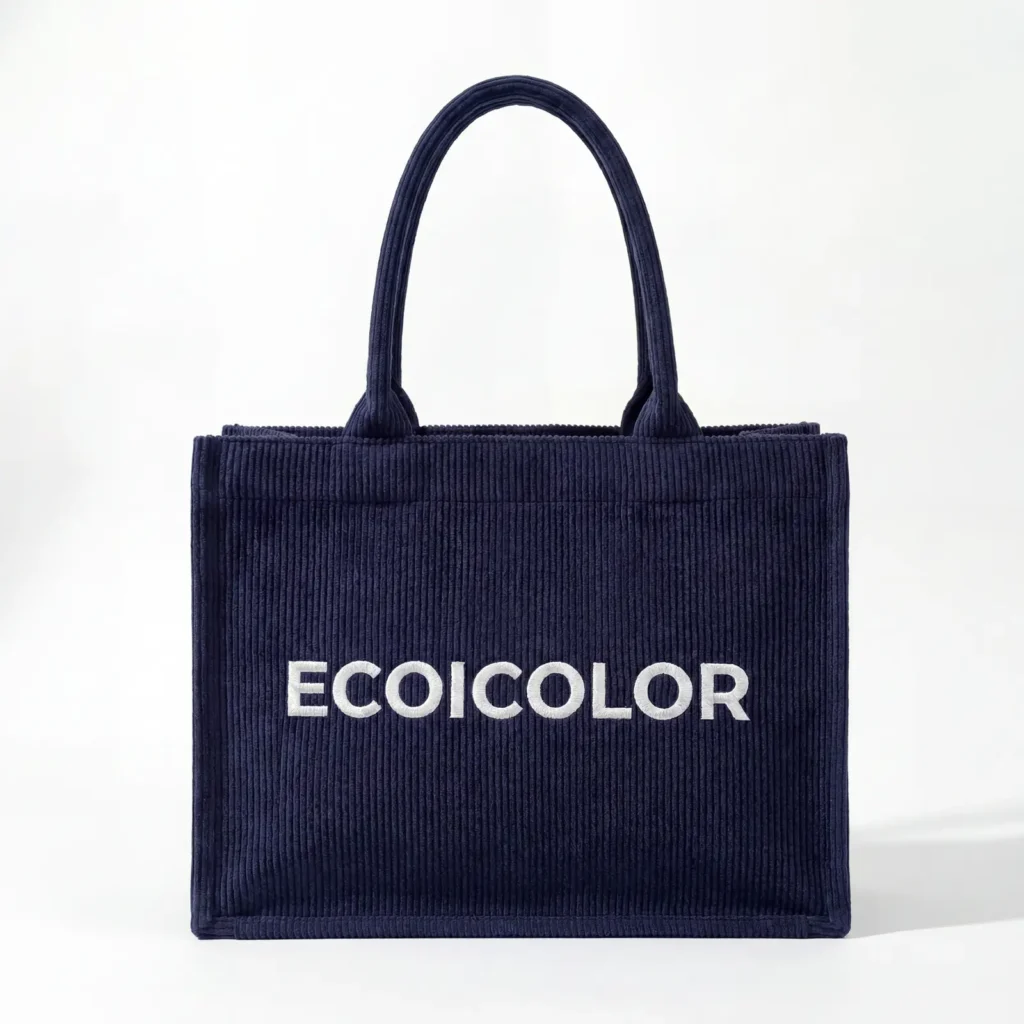 ITT063 – Custom Recycled PET Corduroy Tote Bags Bulk Eco Friendly Wholesale B2B Direct