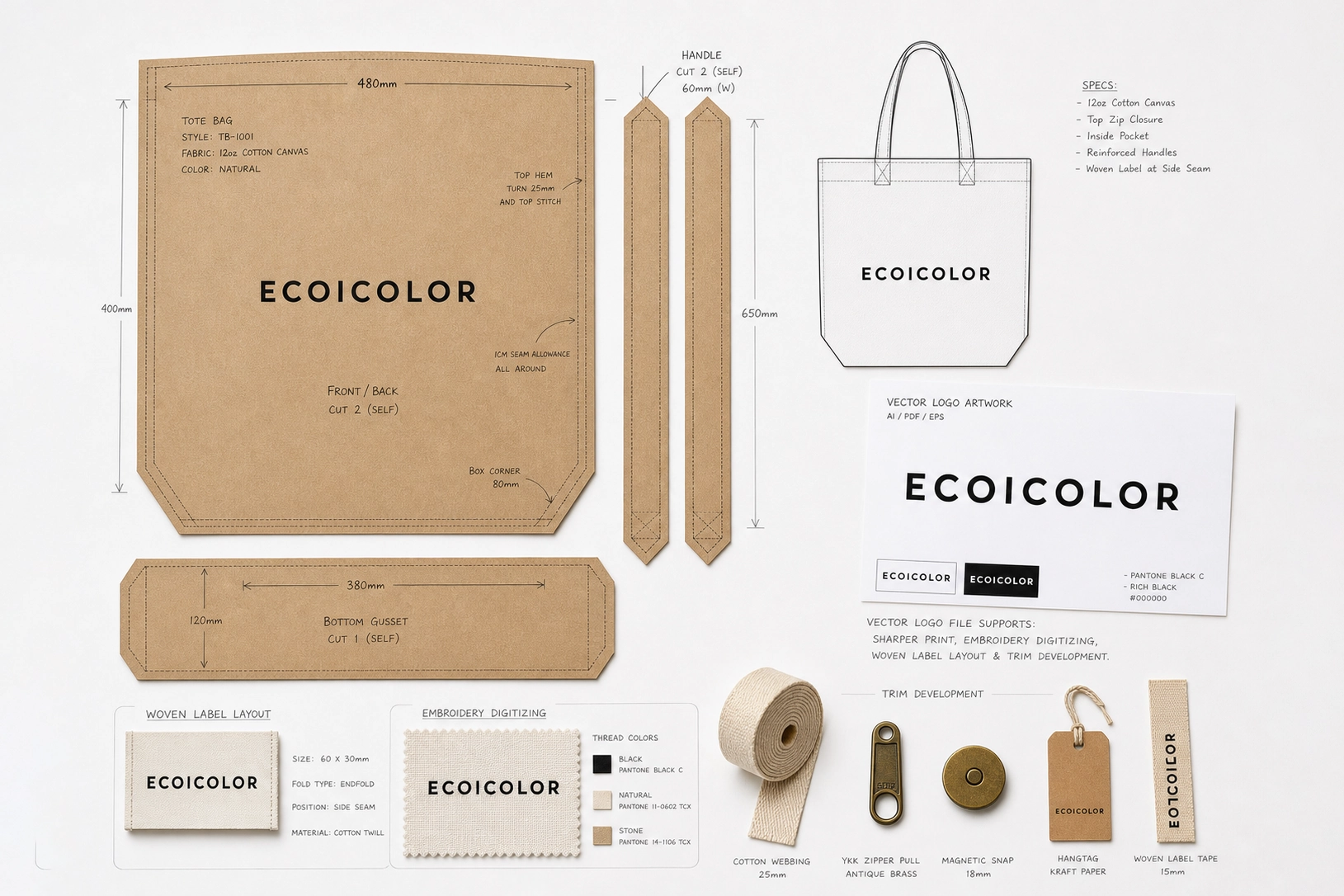 Vector logo file review for custom tote bags