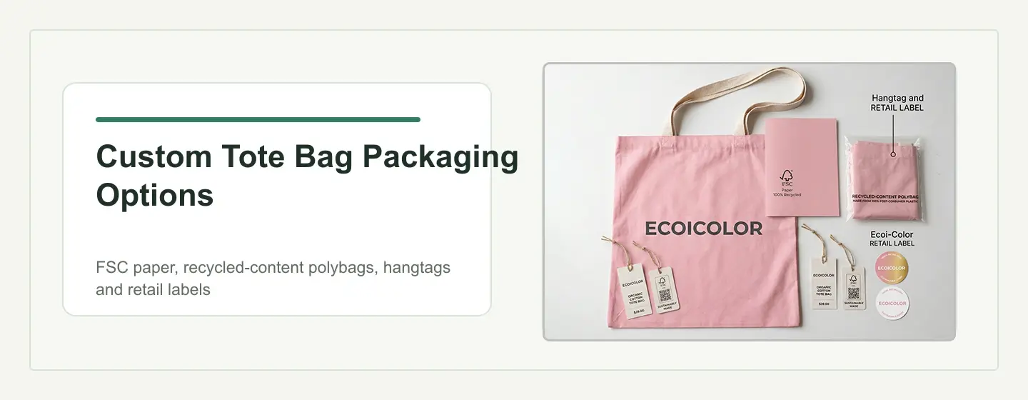 Custom tote bag packaging options for brand buyers