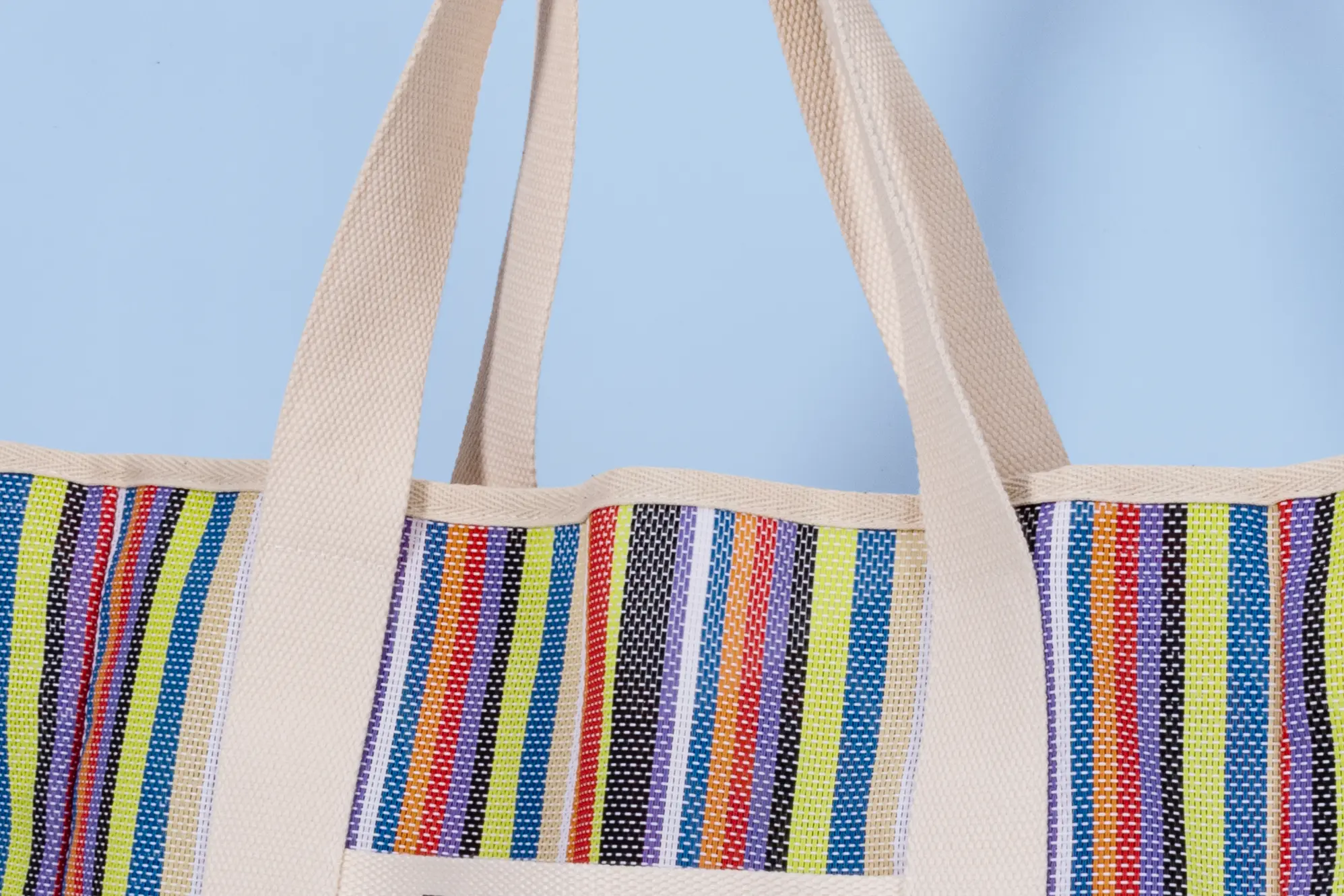 Tote bag handle close-up for custom structure review