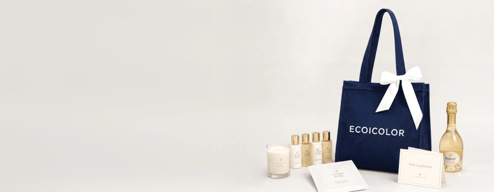 hotel welcome tote bags for hotel, spa and retail gift sets