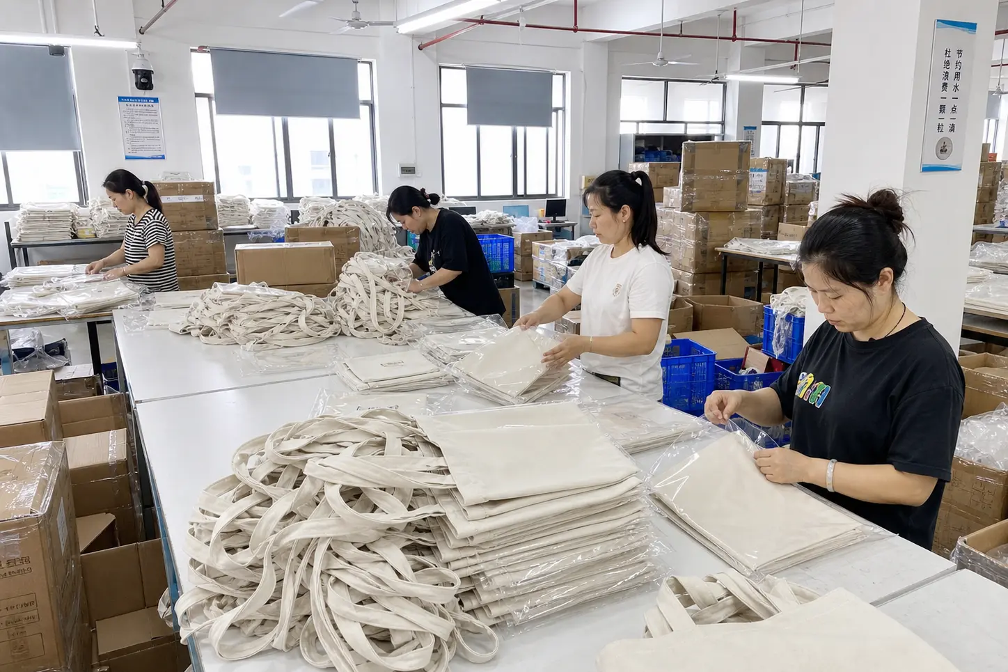 Event tote bag packaging and carton mark planning for multi-city delivery