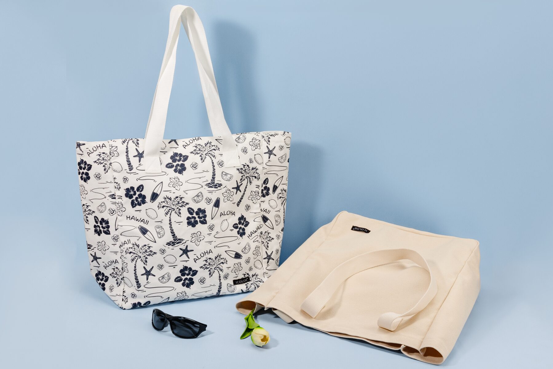 Printed cotton canvas tote bag for retail brand projects