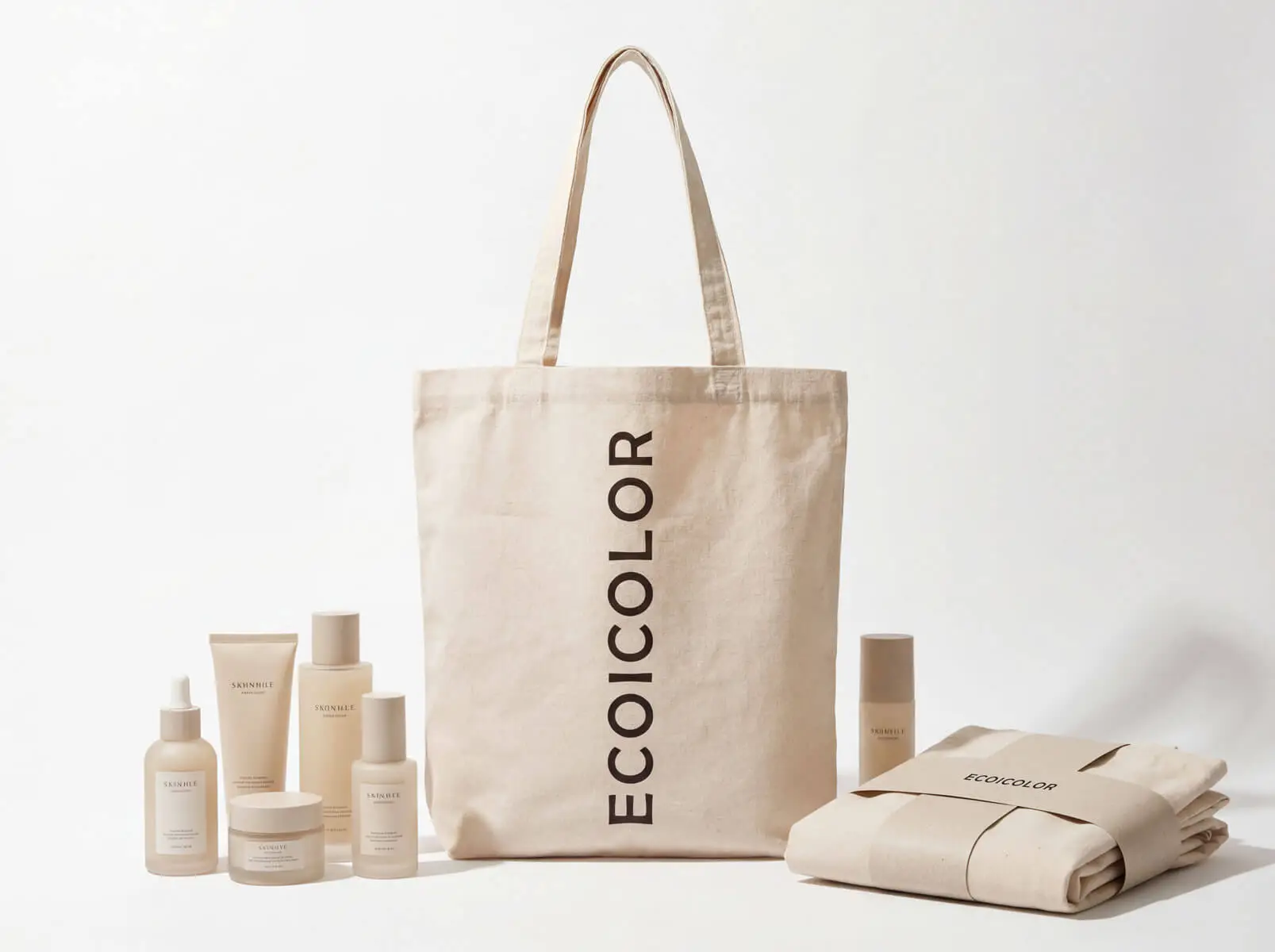 Natural canvas tote material suitable for spa and boutique hotel gifts