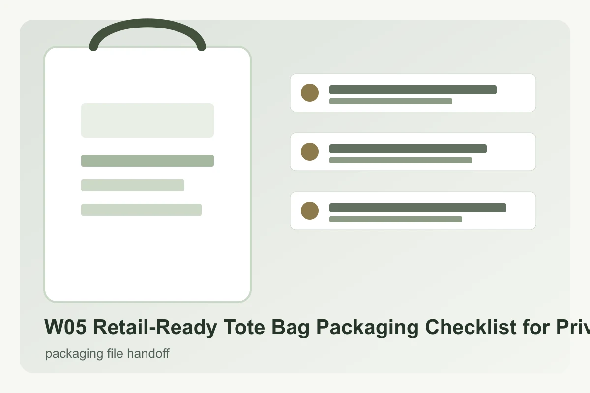 Retail packaging file handoff for custom tote bag brand order