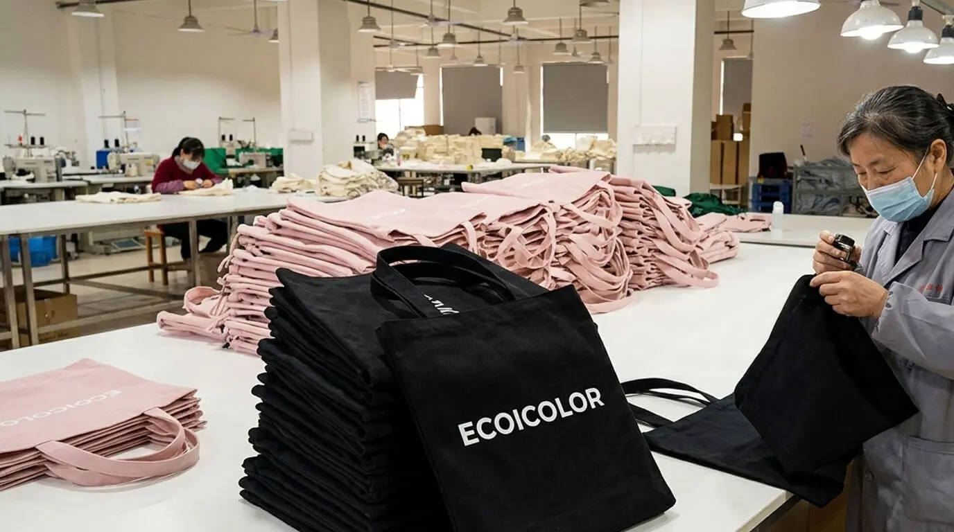 Roadshow tote QC before shipment and inventory release