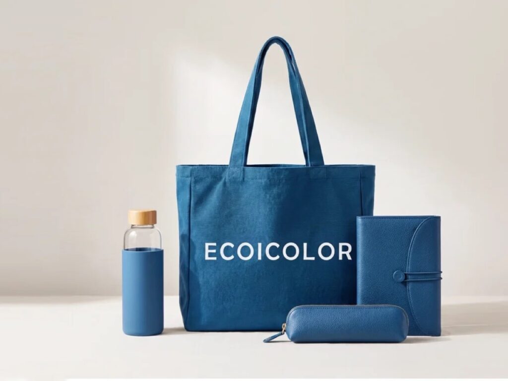 Blue event tote sample with coordinated project items for a 75,000-piece RFQ