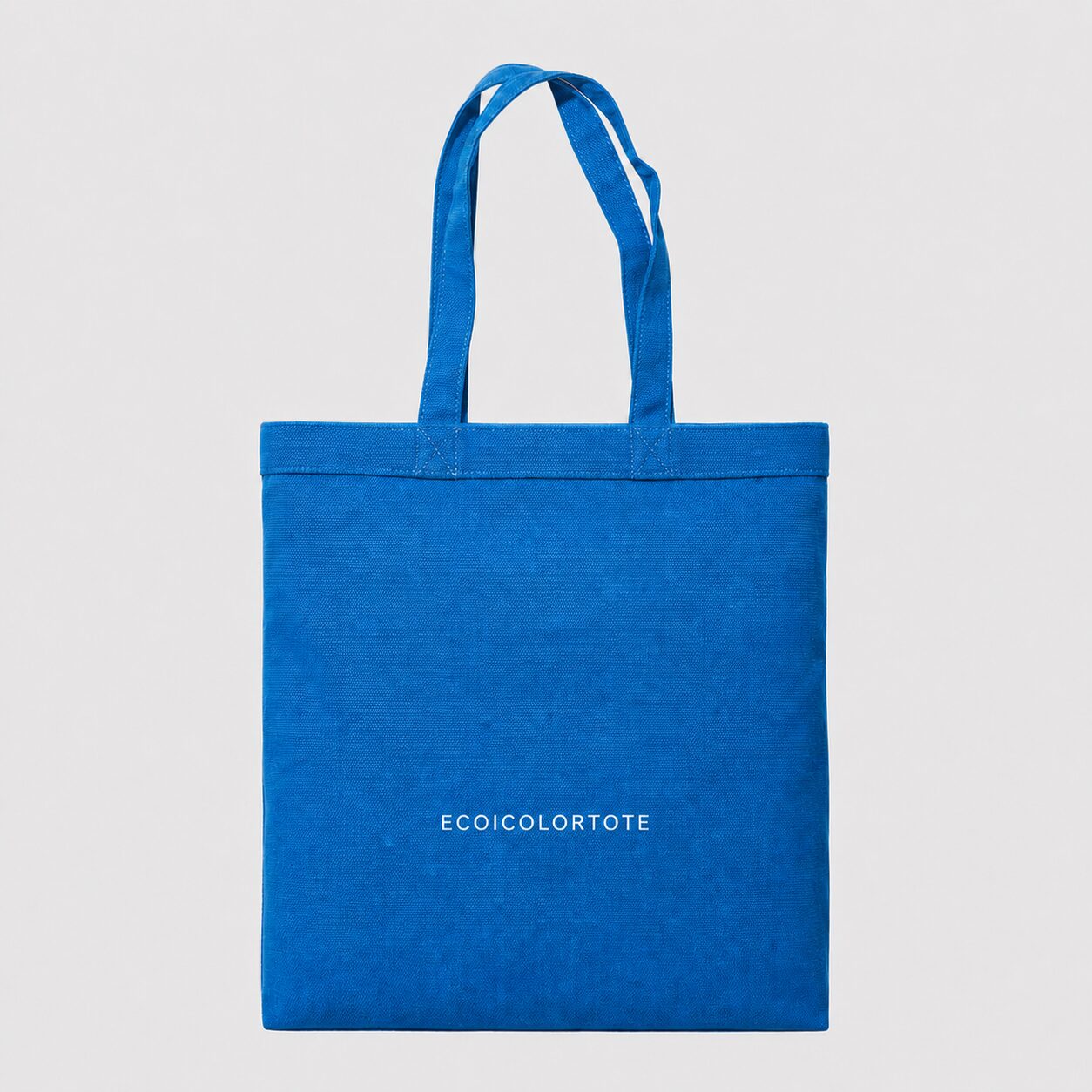 Blue 16 oz canvas tote with Ecoicolortote single-color screen print