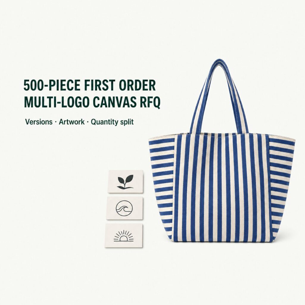 Multi-logo canvas tote RFQ checklist for a 500-piece first order