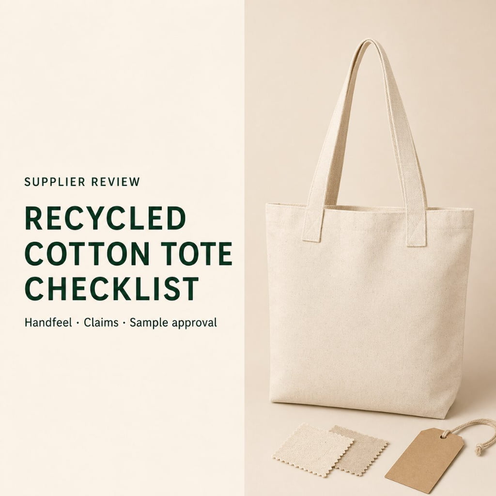 Recycled cotton tote supplier checklist cover