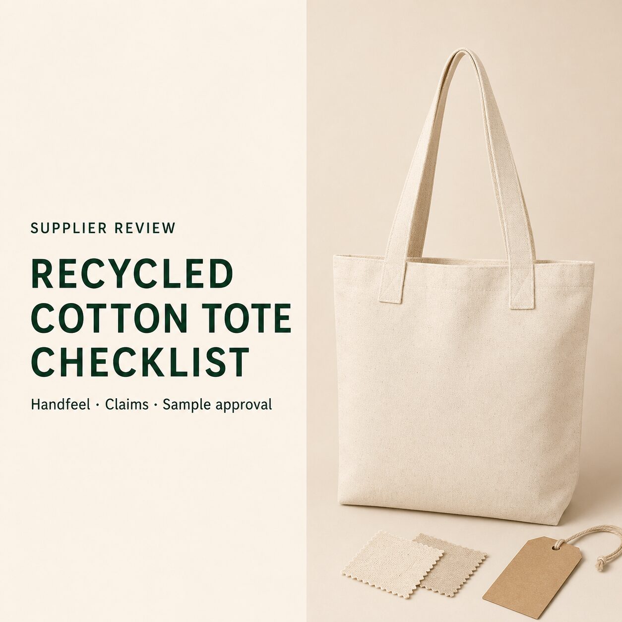 Recycled cotton tote supplier checklist cover