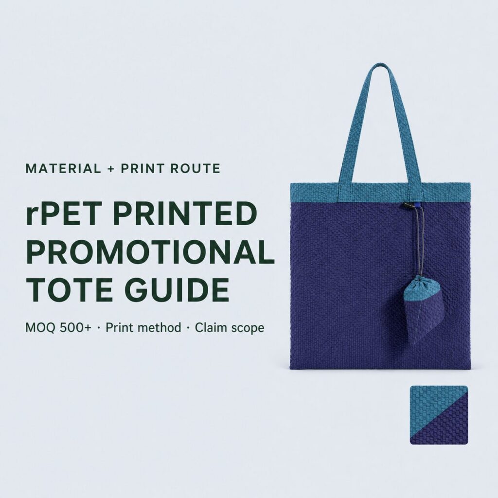 rPET printed promotional tote buyer guide cover